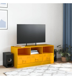 Meuble TV jaune moutarde 99x39x44 cm acier