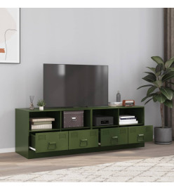 Meubles TV 2 pcs vert olive 67x39x44 cm acier