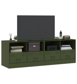 Meubles TV 2 pcs vert olive 67x39x44 cm acier