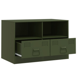 Meubles TV 2 pcs vert olive 67x39x44 cm acier