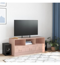 Meuble TV rose 99x39x44 cm acier