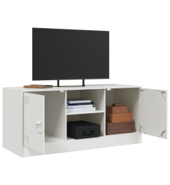 Meuble TV blanc 99x39x44 cm acier