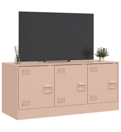 Meuble TV rose 99x39x44 cm acier