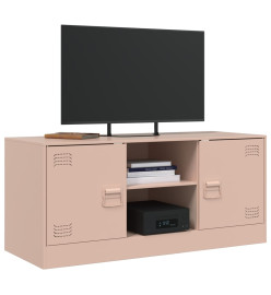 Meuble TV rose 99x39x44 cm acier