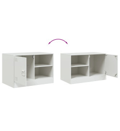 Meuble TV blanc 67x39x44 cm acier