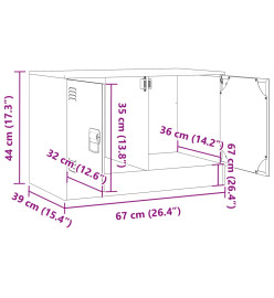 Meuble TV rose 67x39x44 cm acier