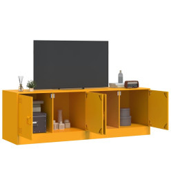 Meubles TV 2 pcs jaune moutarde 67x39x44 cm acier