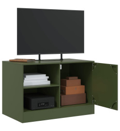 Meuble TV vert olive 67x39x44 cm acier