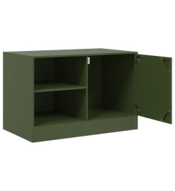 Meuble TV vert olive 67x39x44 cm acier