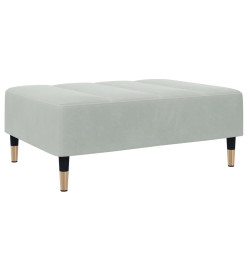 Repose-pied gris clair 77x55x31 cm velours