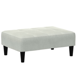 Repose-pied gris clair 77x55x31 cm velours