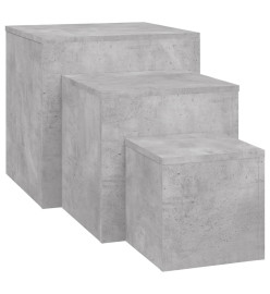 Tables d'appoint 3 pcs Gris béton Aggloméré