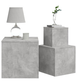 Tables d'appoint 3 pcs Gris béton Aggloméré