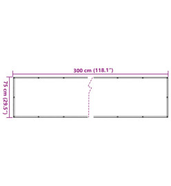 Écran d'intimité de jardin blanc 300x75 cm PVC