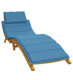 Coussin de chaise longue bleu mélangé 186x58x3 cm tissu