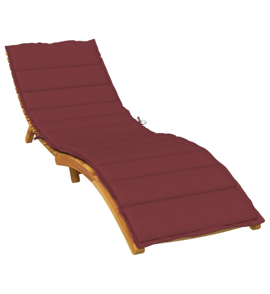 Coussin de chaise longue rouge bordeaux mélangé 200x50x4 cm