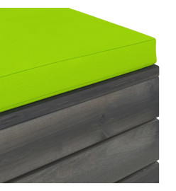 Repose-pieds palette de jardin 2 pcs avec coussins Bois de pin