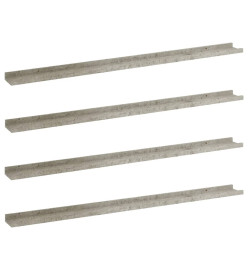 Étagères murales 4 pcs Gris béton 115x9x3 cm