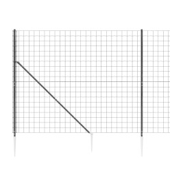 Clôture en treillis métallique et ancrage anthracite 2x25 m