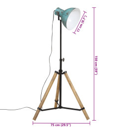 Lampadaire 25 W bleu délavé 75x75x90-150 cm E27