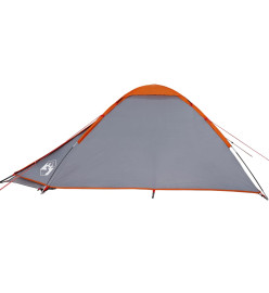 Tente de camping à dôme 2 personnes gris et orange imperméable