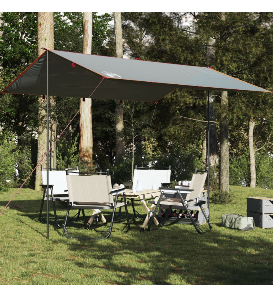 Bâche de camping gris et orange 360x294 cm imperméable