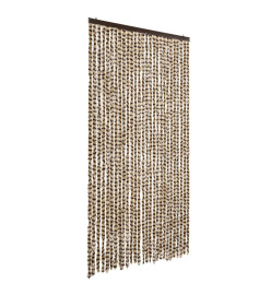 Rideau anti-mouches beige et marron 118x220 cm chenille