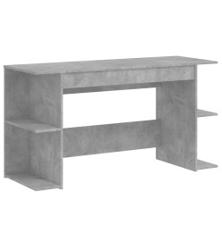 Bureau gris béton 140x50x75 cm bois d'ingénierie