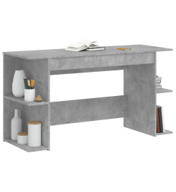 Bureau gris béton 140x50x75 cm bois d'ingénierie