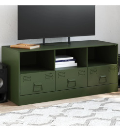 Meuble TV vert olive 99x39x44 cm acier