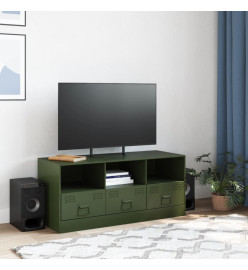 Meuble TV vert olive 99x39x44 cm acier