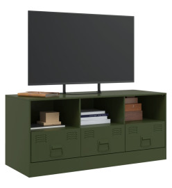 Meuble TV vert olive 99x39x44 cm acier