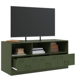 Meuble TV vert olive 99x39x44 cm acier