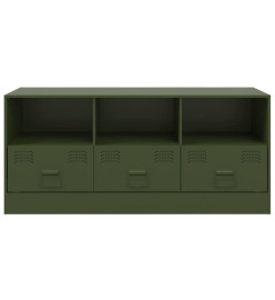 Meuble TV vert olive 99x39x44 cm acier