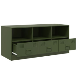 Meuble TV vert olive 99x39x44 cm acier