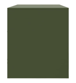 Meuble TV vert olive 99x39x44 cm acier