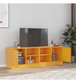 Meubles TV 2 pcs jaune moutarde 67x39x44 cm acier