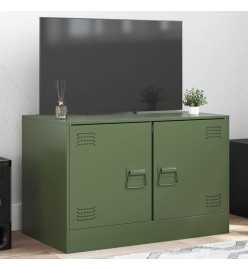 Meuble TV vert olive 67x39x44 cm acier