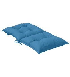 Coussins de chaise à dossier bas lot de 6 bleu mélangé tissu