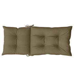 Coussins de chaise à dossier haut lot de 6 taupe mélangé tissu