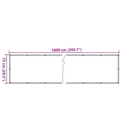 Écran d'intimité de jardin aspect pierre gris 1000x75 cm PVC