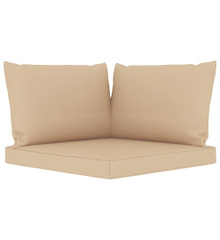 Salon de jardin 5 pcs avec coussins beige