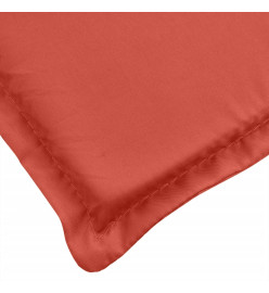 Coussin de chaise longue rouge mélangé 200x50x4 cm tissu