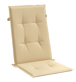 Coussins de chaise à dossier haut lot de 4 beige mélangé tissu