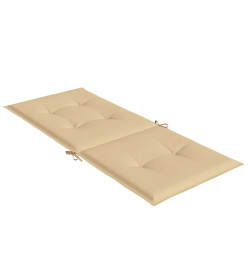 Coussins de chaise à dossier haut lot de 4 beige mélangé tissu