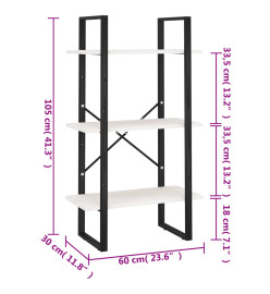 Étagère de rangement Blanc 60x30x105 cm Bois de pin massif