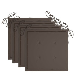 Chaises de jardin avec coussins 4 pcs Bois de teck solide