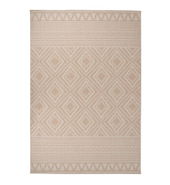 Tapis à tissage plat d'extérieur 160x230 cm Rayures brunes