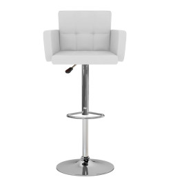 Tabourets de bar lot de 2 blanc similicuir