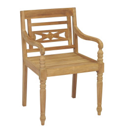 Chaises Batavia avec coussins 4 pcs Bois de teck solide